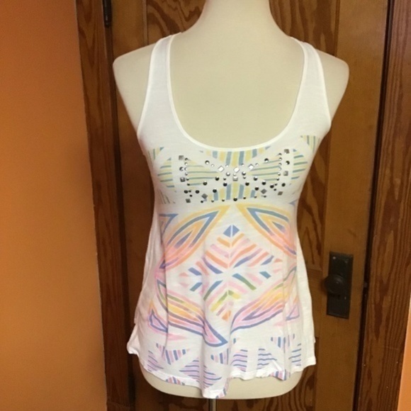 Rue 21 neon studded lace tank top - Picture 5 of 8